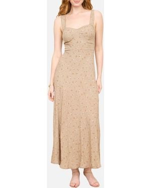 Blu Pepper Floral A-Line Sundress - Natural