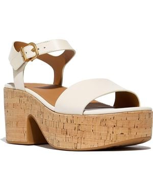 Fitflop Platfforms Ankle Strap Platform Wedge Sandal - Metallic