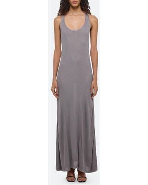 Helmut Lang Rib Twist Back Maxi Dress - Purple