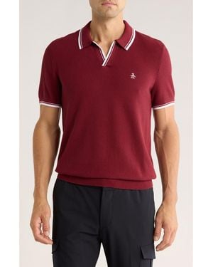 Original Penguin Textured Johnny Collar Cotton Polo
