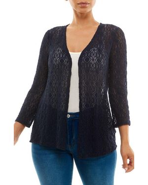Nina Leonard Lace Bolero - Blue