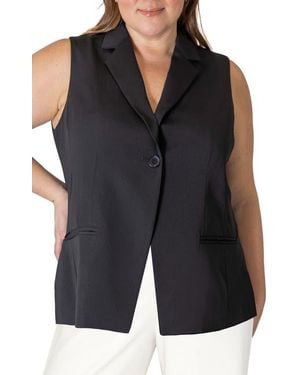Marée Pour Toi Long Crepe Vest - Black
