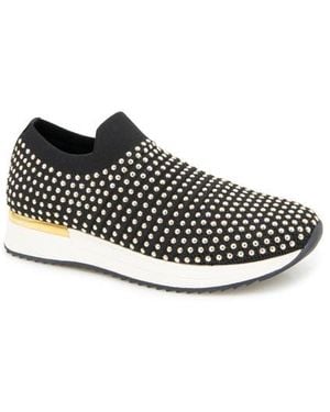Kenneth Cole Embellished Platform Knit Sneakers - White