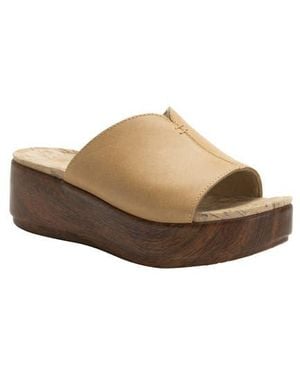 Alegria By Pg Lite Triniti Platform Wedge Slide Sandal - Brown
