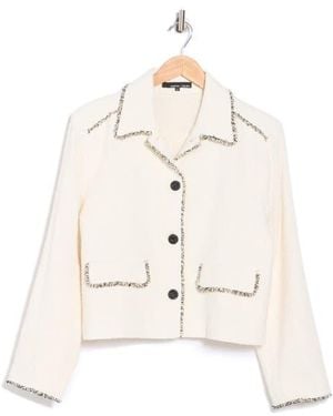 Amanda + Chelsea Frayed Cotton Blend Shirt Jacket - Natural