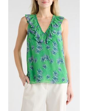 Ramy Brook Sibyl Fern Ruffle Top - Green