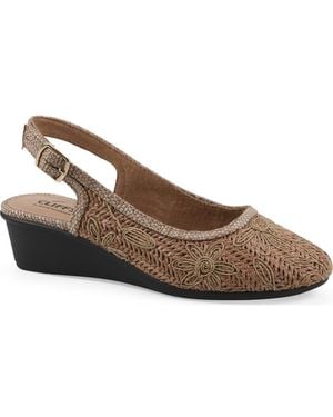 White Mountain Borris Slingback Wedge - Brown
