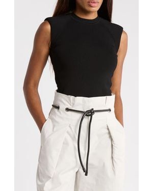 3.1 Phillip Lim Compact Rib Structured Top - Black