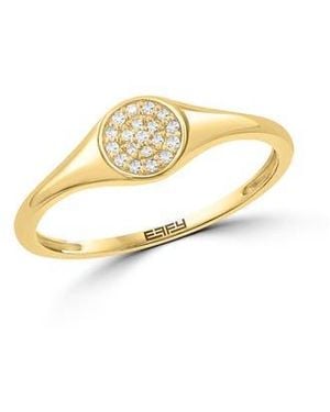 Effy Diamond Pavé Signet Ring - Metallic