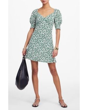 Madewell Seamed V-Neck Minidress - Blue