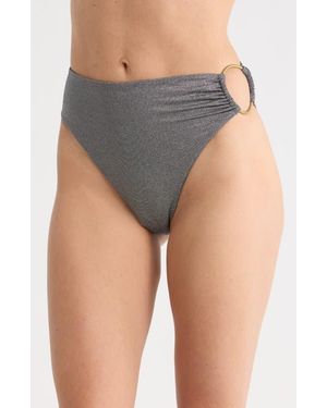 Vitamin A Lolita Shimmer High Waist Bikini Bottoms - Gray