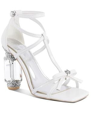 LONDON RAG Affluence Crystal T-Strap Sandal - White