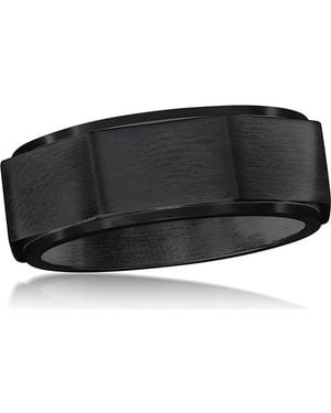 Metallo Geometric Spinner Ring - Black