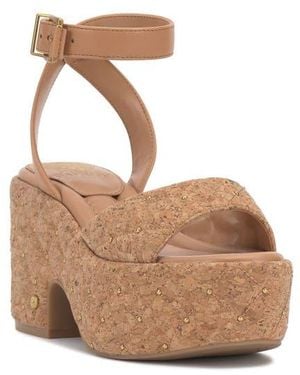 Vince Camuto Ellah Ankle Strap Platform Sandal - Brown