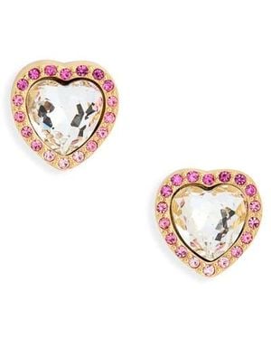 Kurt Geiger Pavé Crystal Heart Stud Earrings - Black