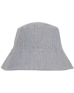 Vince Stripe Canvas Bucket Hat - White