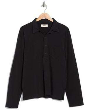 BUCK MASON Coolhand Cotton Popover Shirt - Black