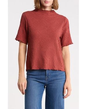 Adrianna Papell Floral Textured Knit Top