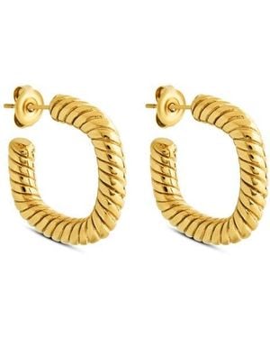 Sterling Forever Quincy Twisted Hoop Earrings - Metallic