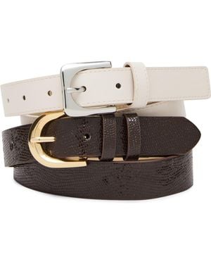Steve Madden Set Of 2 Faux Leather Belts - Multicolor