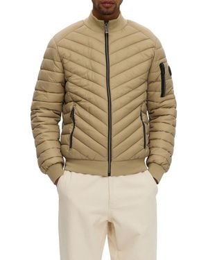 Noize Alec Chevron Quilted Puffer Jacket - Natural