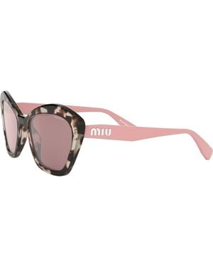 Miu Miu Logo 55Mm Tinted Irregular Sunglasses - Brown