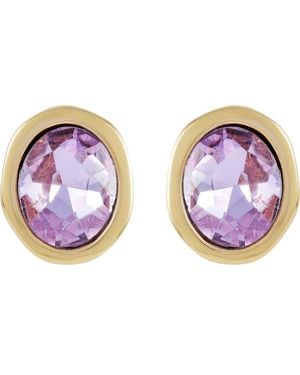 Tahari Oval Crystal Earrings - Metallic