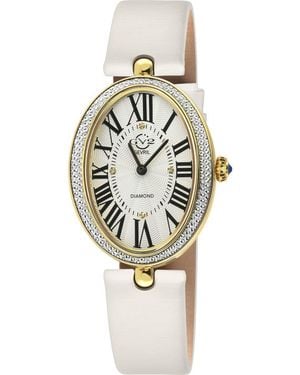 Gv2 Piazza Navona Diamond Dial Leather Strap Watch, 29Mm X 38Mm - Metallic