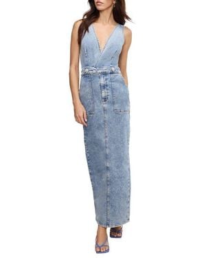 GOOD AMERICAN Fit For Success Denim Maxi Dress - Blue