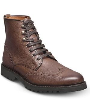 Allen Edmonds Astor Brogued Combat Boot - Brown