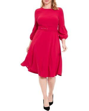 slim fit dress slacks London Times Floral-Print Fit & Flare Dress main image 1
