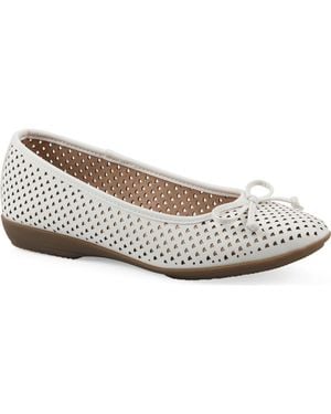 White Mountain Carris Perforated Ballet Flat - Metallic