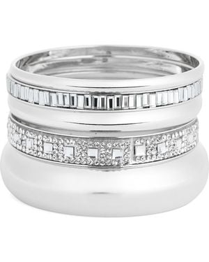 Nordstrom Rack Set Of 5 Crystal Bangles - Metallic