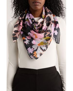 BCBGMAXAZRIA Ditsy Floral Animal Print Scarf - Black