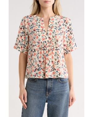Ulla Johnson Calla Short Sleeve Silk Top - Pink