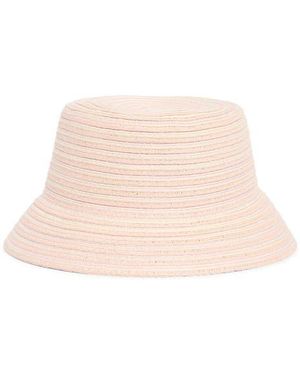 Nordstrom Rack Two Tone Stripe Paper Woven Bucket Hat - Natural