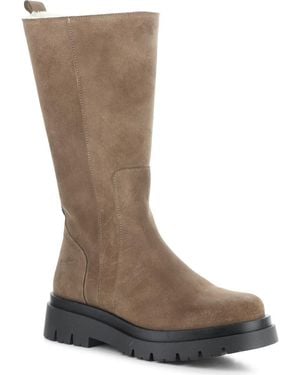 Bos. & Co. Suede Platform Wool-Lined Boots - Brown