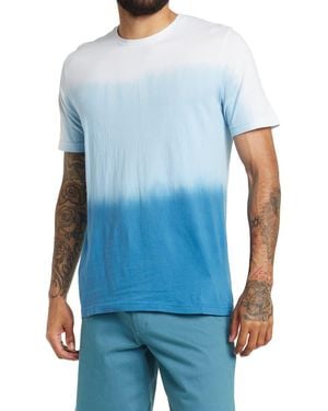 COASTAORO Ahoras Short Sleeve Dip Dye Crew Neck Shirt - Blue