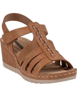 Good Choice New York Yuna Ankle Strap Wedge Sandal - Brown