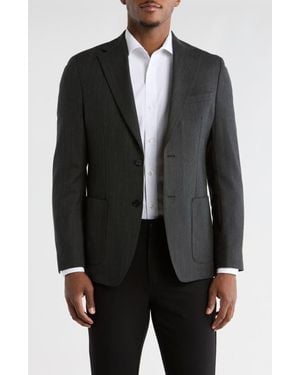 Calvin Klein Herringbone Notch Lapel Sport Coat - Black