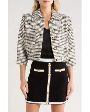 L'Agence Jia Crop Tweed Jacket - Natural