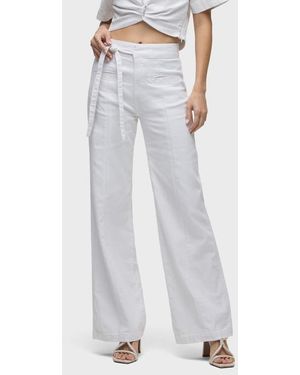 Hudson Jeans Tie Waist Wide Leg Pants - White