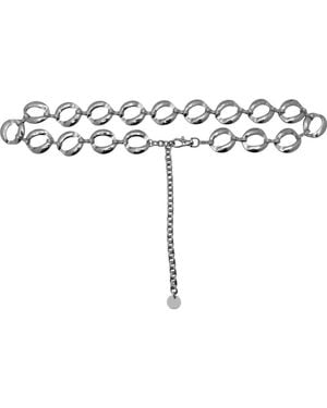 Linea Pelle Molten Chain Link Belt - Metallic