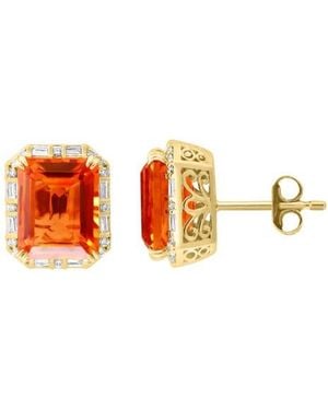 Effy 14K Citrine & Diamond Stud Earrings - Orange