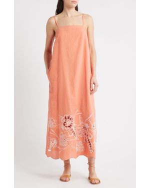 Cleobella Mila Cotton & Linen Maxi Dress - Pink