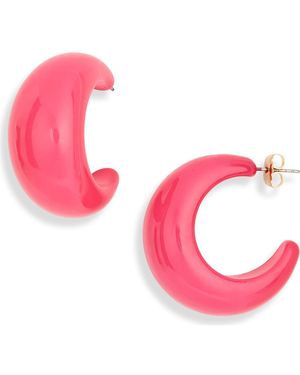 Leith Puffy Resin Hoop Earrings - Pink