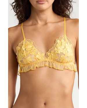 Free People Hotel Chantelle Triangle Bralette - Yellow