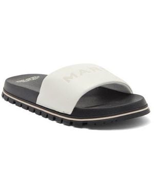 Marc Jacobs The Leather Slide Sandal - White