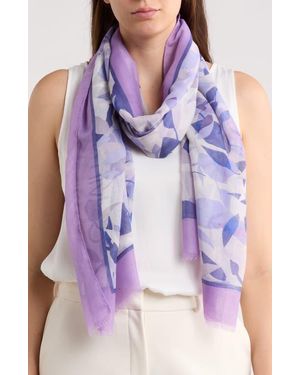 Calvin Klein Tropical Floral Oversize Scarf - Purple