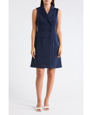 Julia Jordan Sleeveless Double Breasted Minidress - Blue